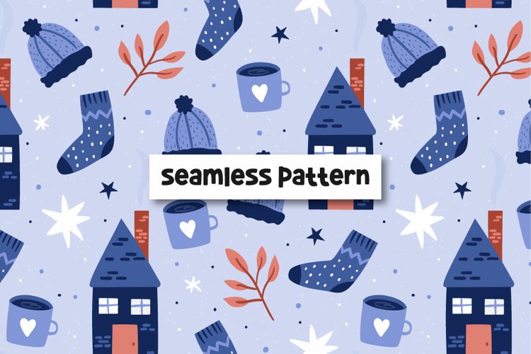 Winter pattern. Winter background. Pattern design.
