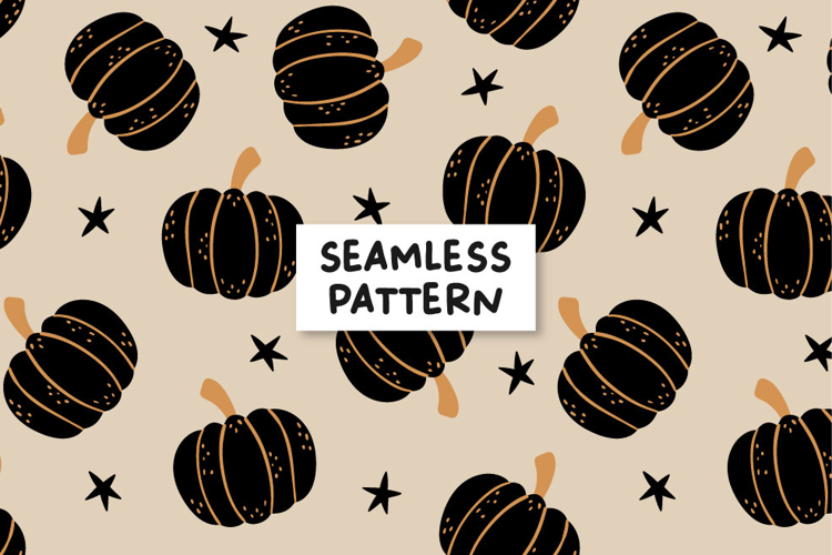 Fall Pumpkin Pattern Background Pumpkin Digital Paper