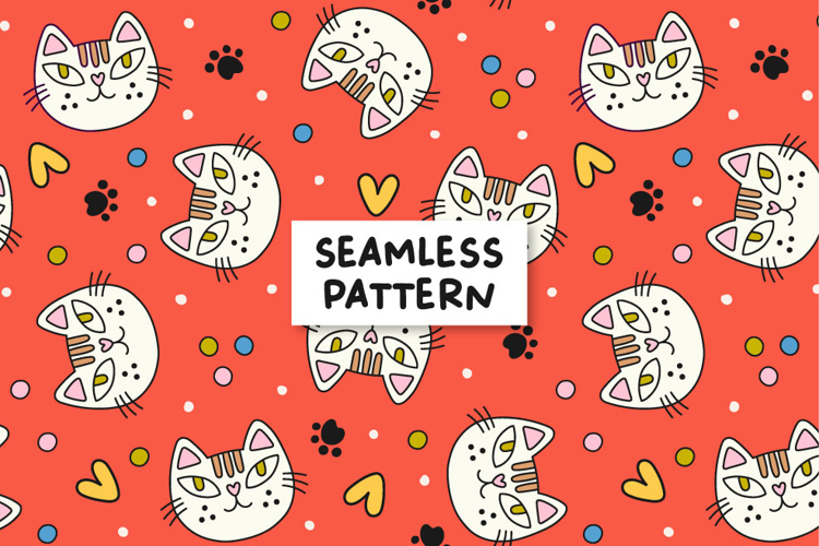 Cute Cat Pattern Cat Background Kitten Pattern
