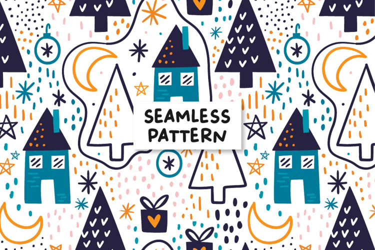 Christmas seamless pattern. Christmas background.