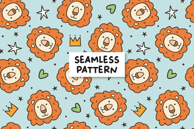 Lion Pattern Cute Lion Background