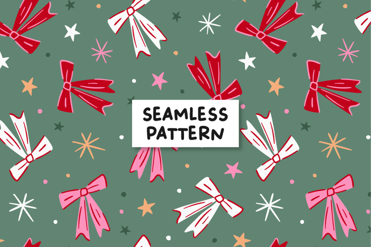 Christmas Bows Pattern Christmas Background