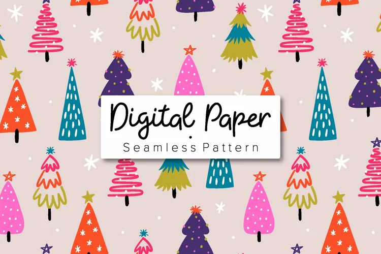 Christmas tree pattern. Christmas seamless pattern