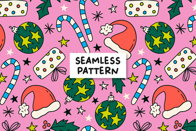 Christmas Seamless Pattern Winter Christmas Background