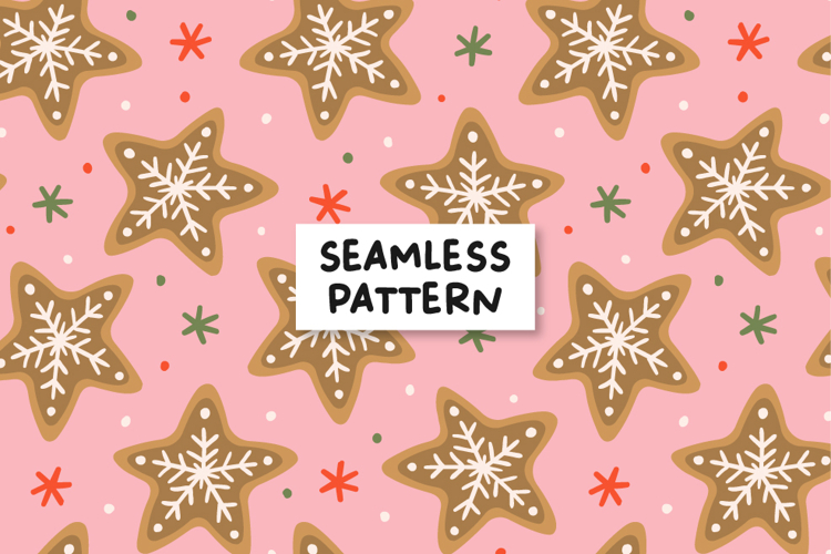 Christmas Pattern Gingerbrad Background Christmas Cookie