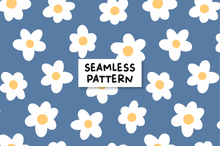 Floral Digital Paper Flowers Pattern Daisy Seamless Pattern