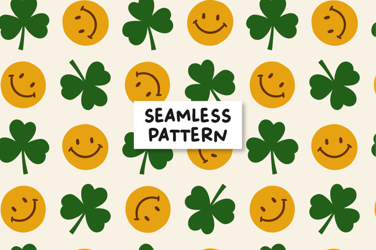 Smile St Patrick Background St Patricks Pattern Clovers