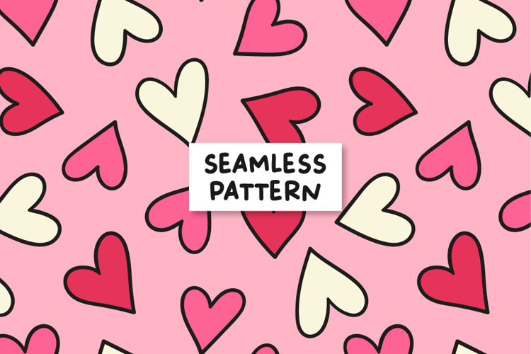 Hearts Pattern Love Background Red San Valentines Pattern