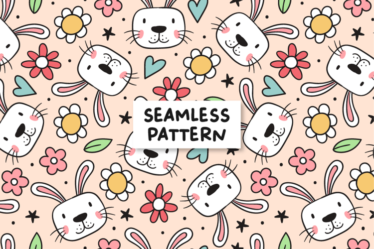 Easter Bunny Pattern Bunny Background Easter Digital Paper