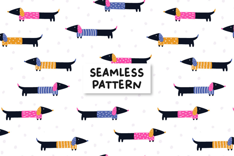Dachshund digital paper. Dogs pattern