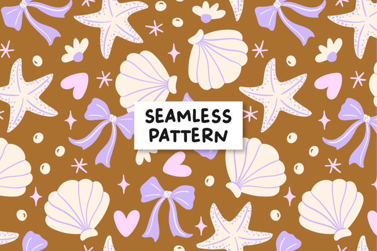 Seashell Pattern Summer Background Starfish Pattern