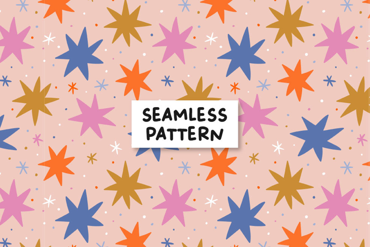 Stars pattern. Stars digital paper. Seamless pattern.