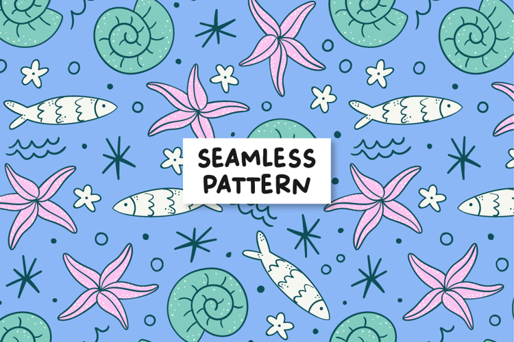 Summer Pattern Starfish Background Undersea Digital Paper