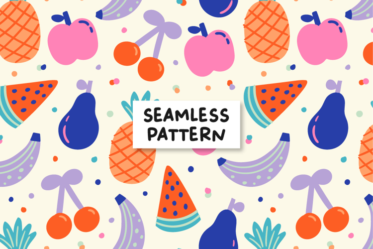 Summer Fruits Background Fruits Pattern Summer Digital Paper