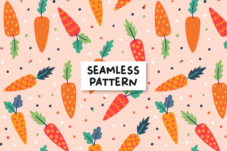 Carrot seamless pattern. Carrots background. Carrot pattern