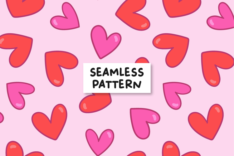 Pink Hearts Background Love Seamless Pattern