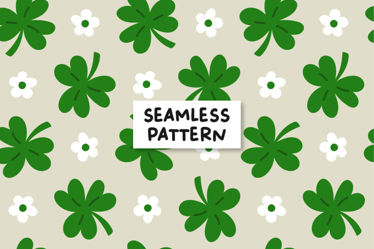 Floral Clovers Pattern St Patrick Clovers Background