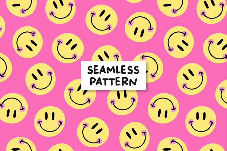 Smile Pattern Happy Face Background Pink