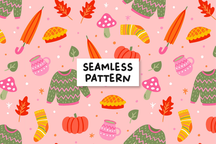 Autumn seamless pattern. Autmn background. Autmn clipart