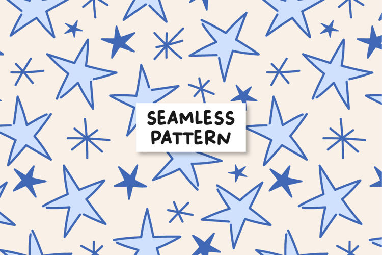 Blue Stars Pattern Stars Background.