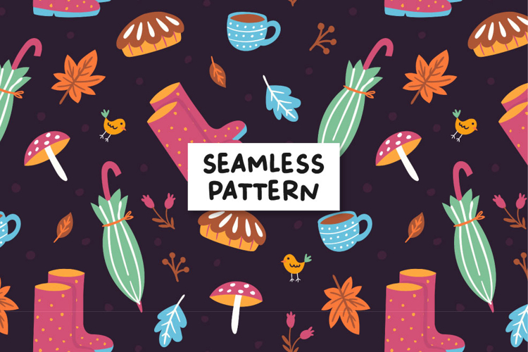 Autumn pattern. Autumn digital paper. Autumn background