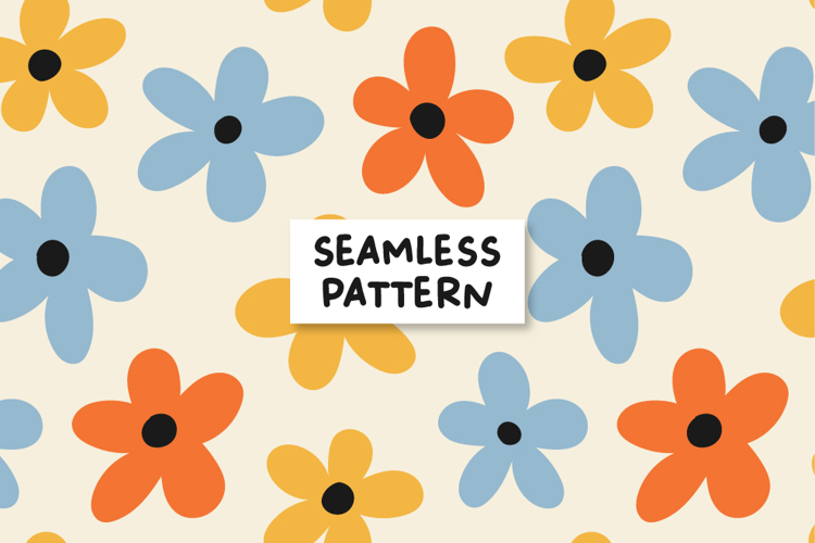 Retro Floral Pattern Spring Floral Background.
