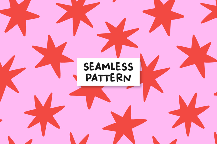 Pink Red Stars Pattern Stars Background.