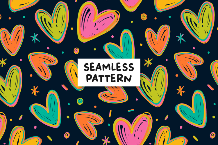 Colorful Hearts Pattern Vibrant Hearts Background.