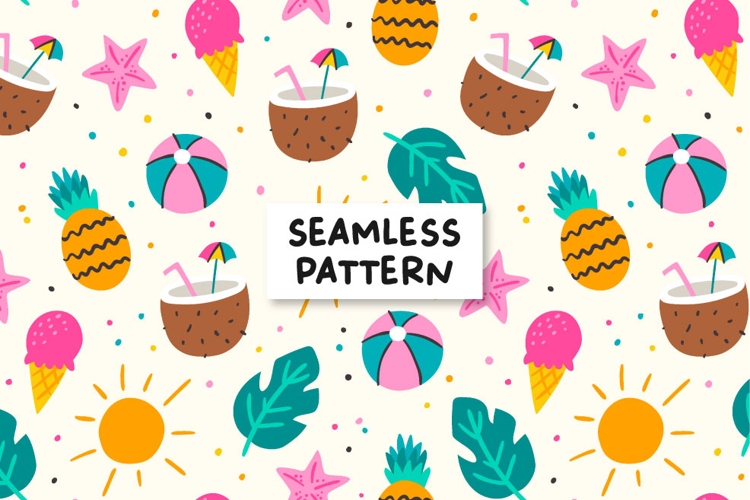 Summer seamless pattern. Summer background.