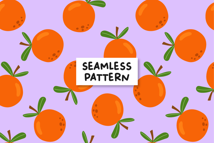 Orange Fruit Pattern Orange Background