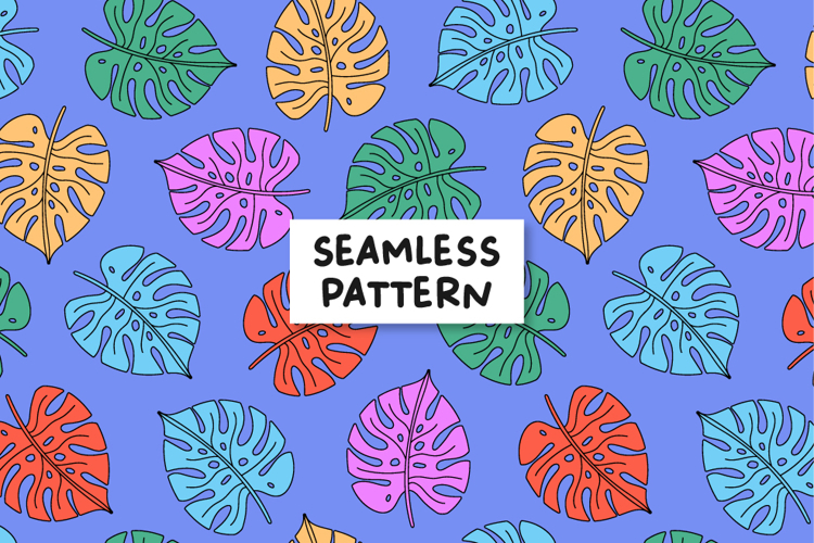 Tropical Leaf Pattern Monstera Background Summer Seamless