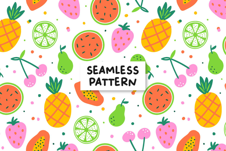 Fruit seamless pattern. Fruit background.