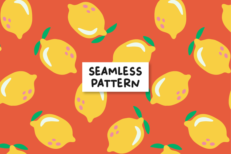 Lemon Pattern Summer Background