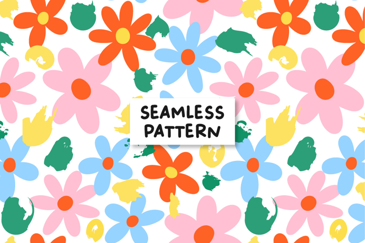 Colorful Floral Seamless Pattern Spring Floral Background