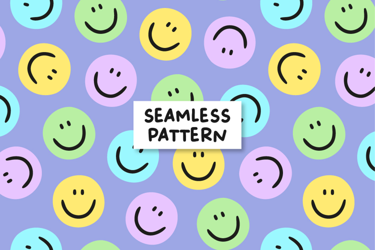Smile Face Pattern Happy Face Digital Paper Smile Pattern