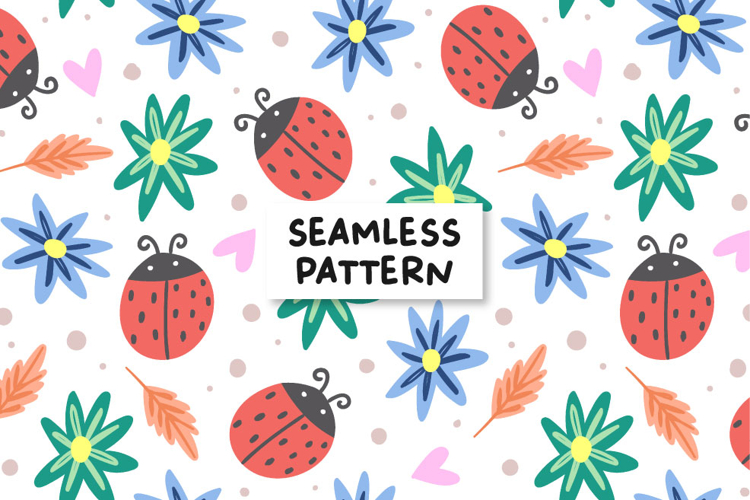 Ladybug seamless pattern. Ladybug pattern.