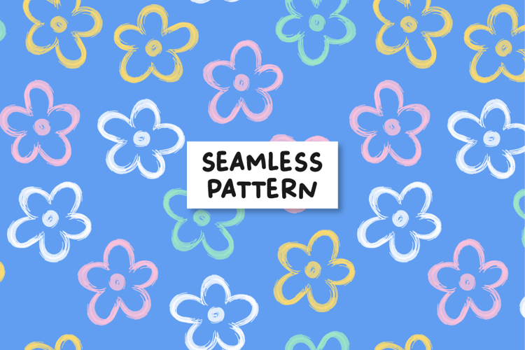 Blue Floral Pattern Flowers Background