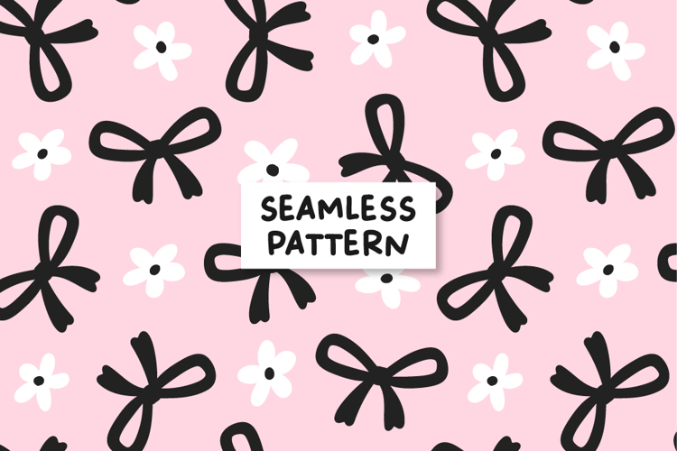Dark Bows Pattern Coquette Background