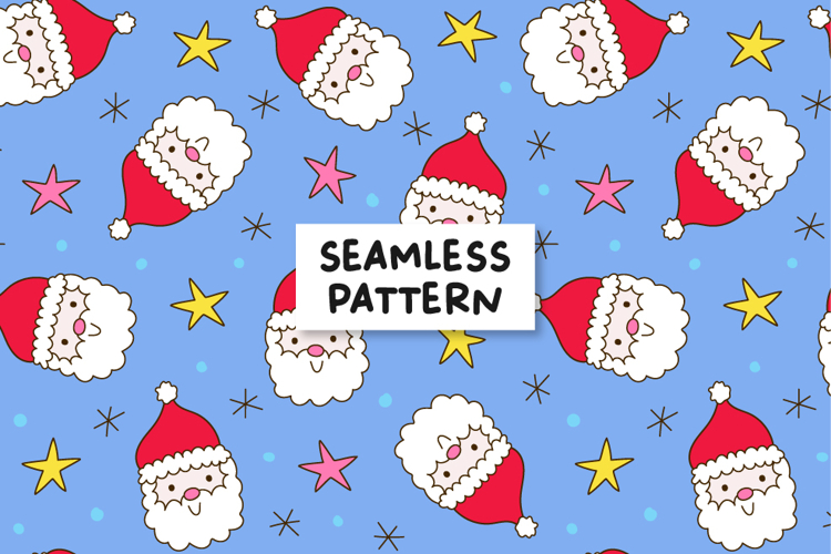 Santa Background Christmas Seamless Pattern
