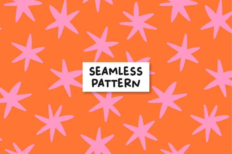 Pink Stars Seamless Pattern Stars Background