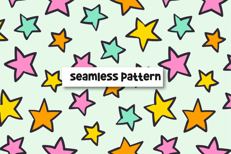 Colorful Stars Seamless Pattern Stars Background.