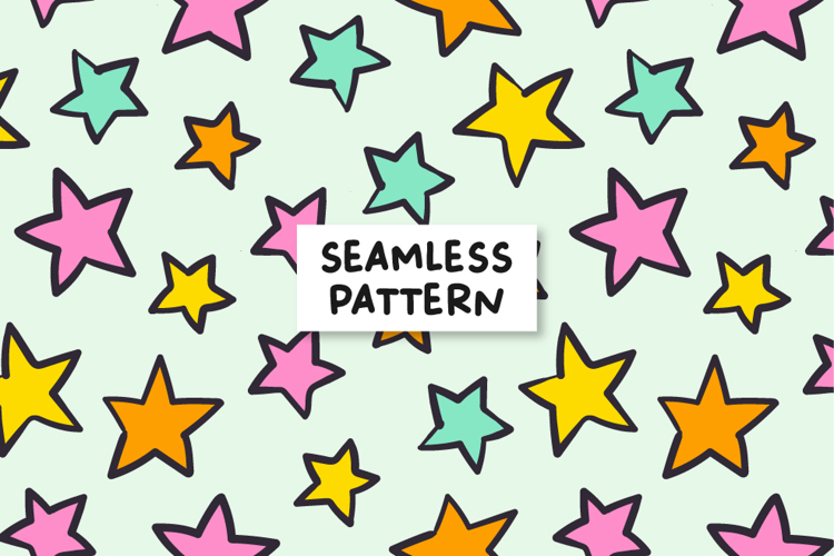 Colorful Stars Seamless Pattern Stars Background.