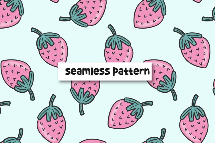 Strawberry Seamless Pattern Strawberries Background