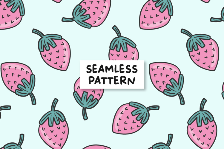 Strawberry Seamless Pattern Strawberries Background