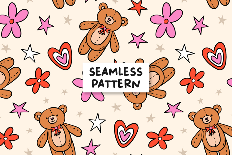 Valentines Teddy Bear Pattern Teddy Bear Background.