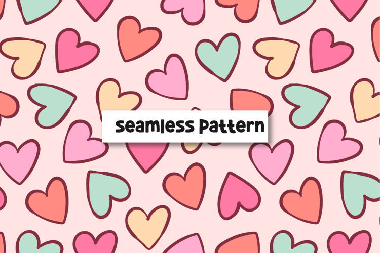 Cute Hearts Pattern Colorful Hearts Background.