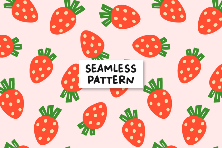 Strawberry Seamless Pattern Fruit Pattern.