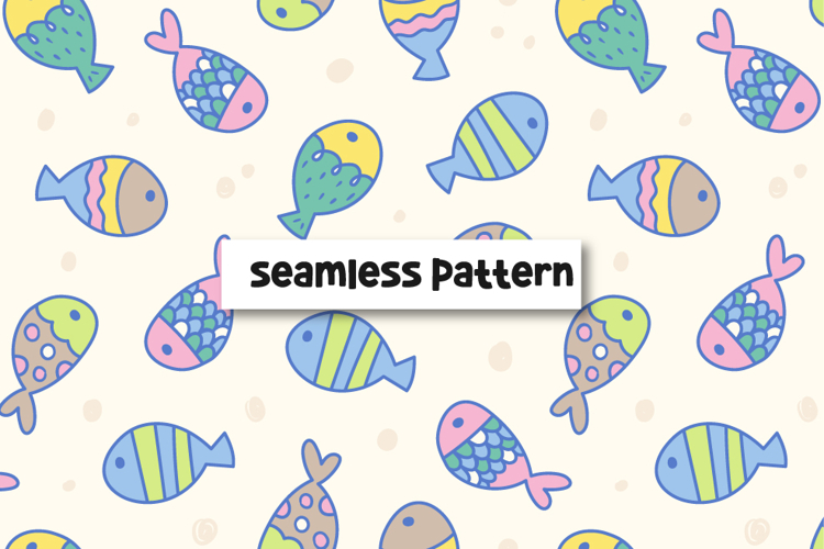 Fish Seamless Pattern Colorful Fish Background