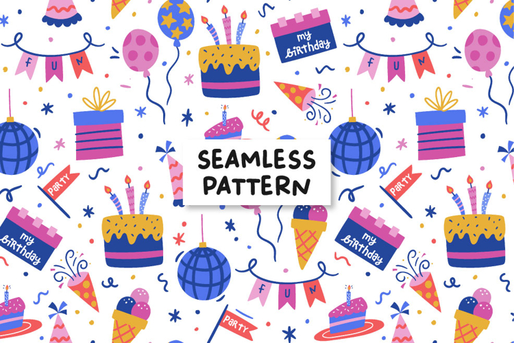 Birthday seamless pattern. Birthday paper