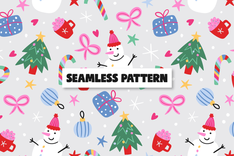 Christmas Pattern Winter Snowman Background